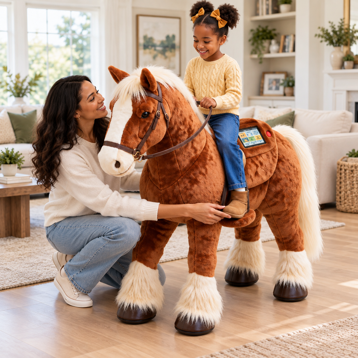 Interactive Plush Ride-On Horse