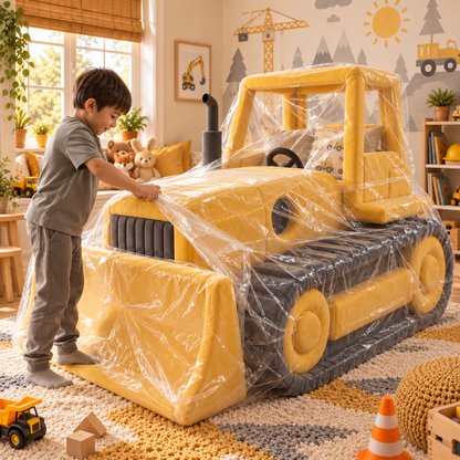 Giant Plush Bulldozer Bed