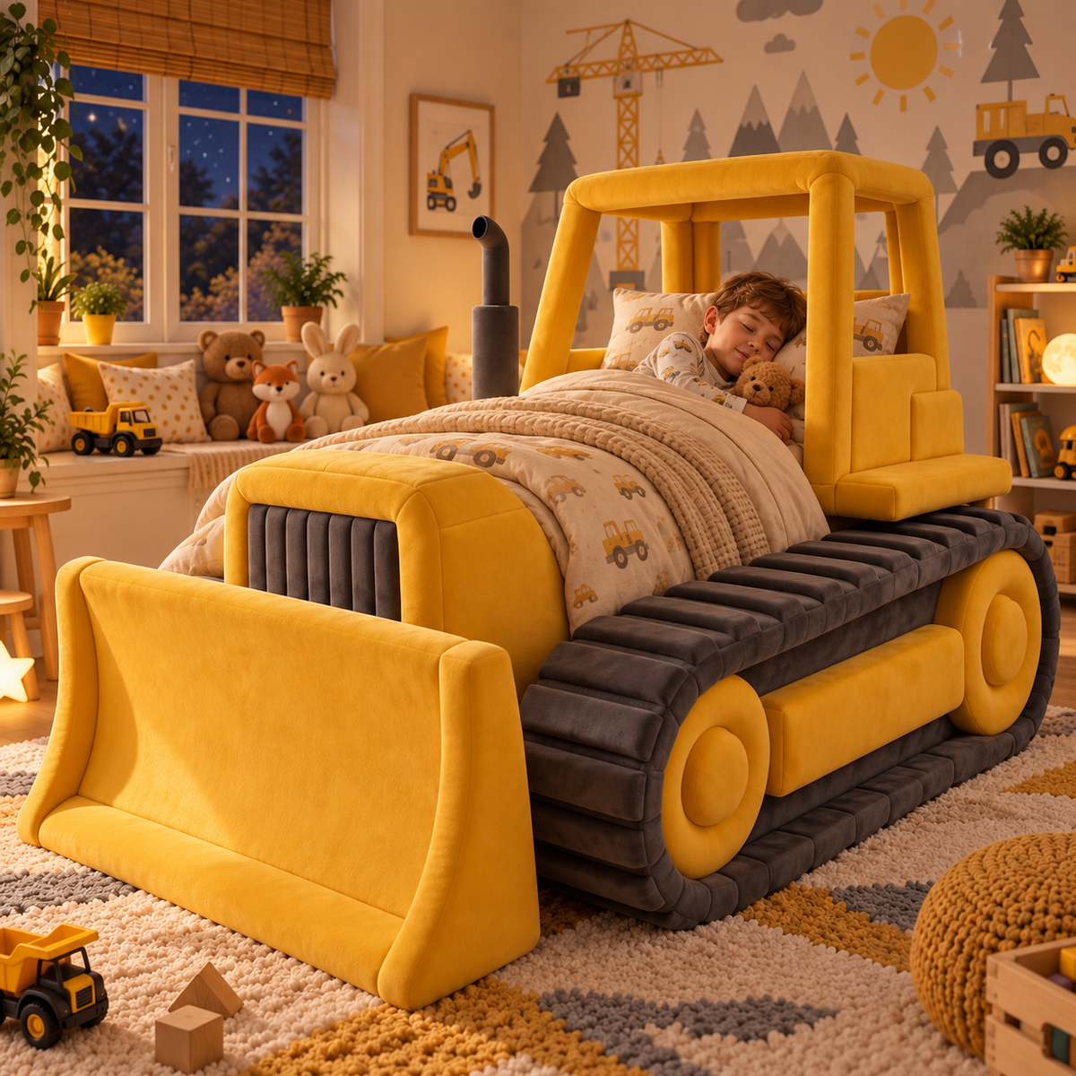 Giant Plush Bulldozer Bed