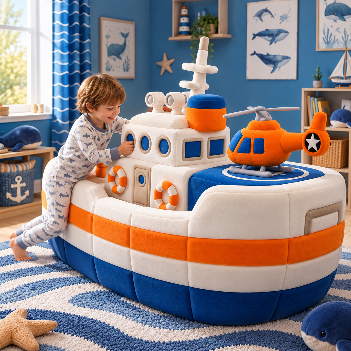 Giant Plush Rescue Boat Bed